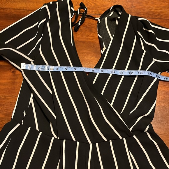 Altar’d State Black and White Striped Romper - Picture 7 of 10
